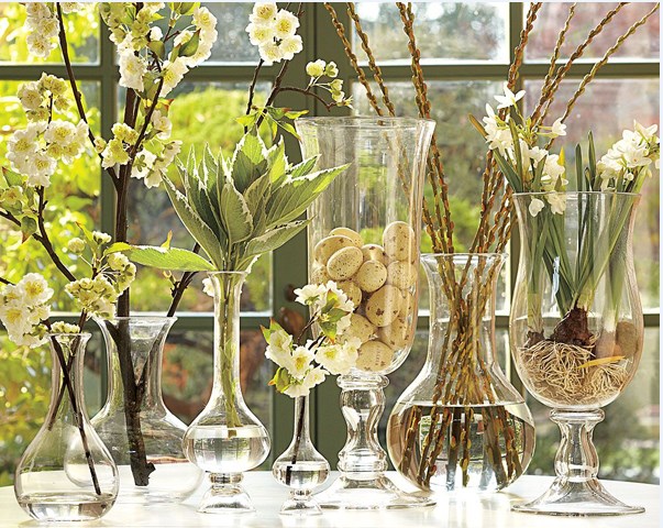 Стеклянные вазы различной формы